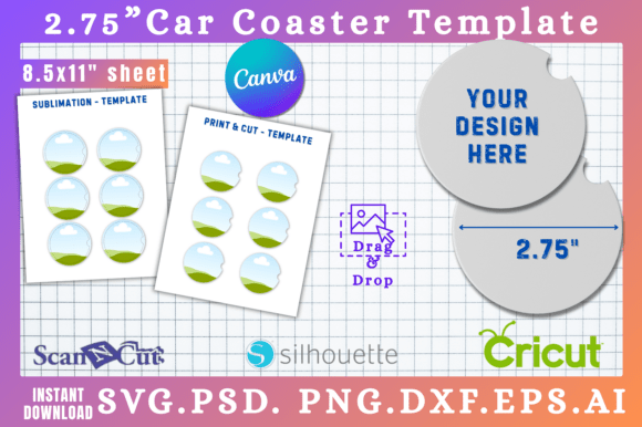 2.75 Car Coaster Canva SVG Templates: Graphics for Real Publishing