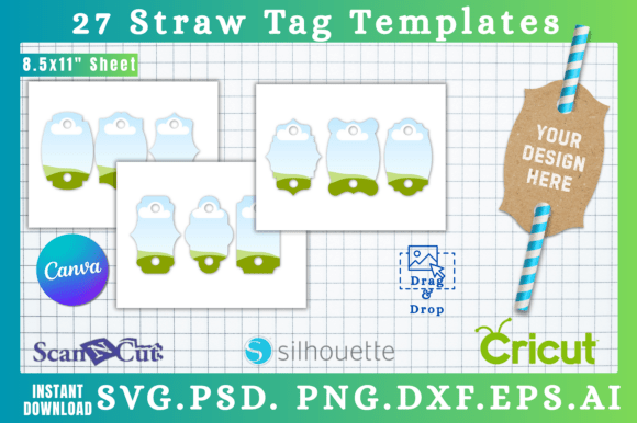 27 Straw Tag SVG Canva Template Bundle: Graphics for Creative Sellers