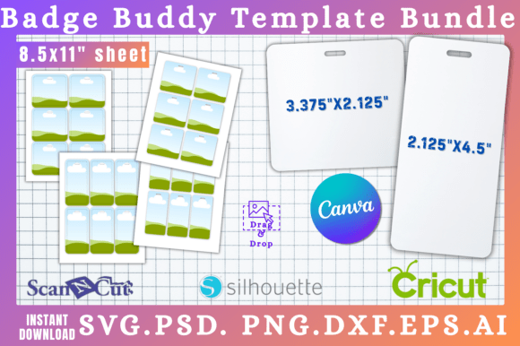 2pc Badge Buddy SVG Canva Templates Set