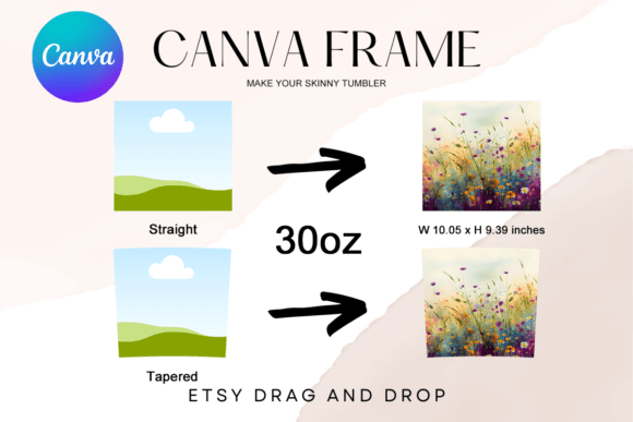 30Oz Canva Frame Skinny Tumbler Template: Graphics for Polished Content Publishing
