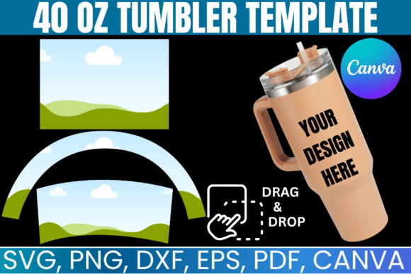 40 Oz Tumbler Canva Template: Graphics for Modern Content Publishing