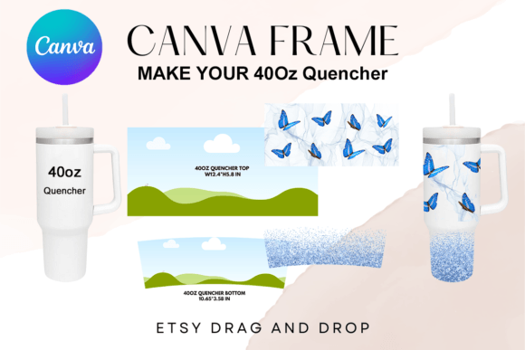 40oz Quencher Tumbler Canva Template: Graphics for Real Publishing