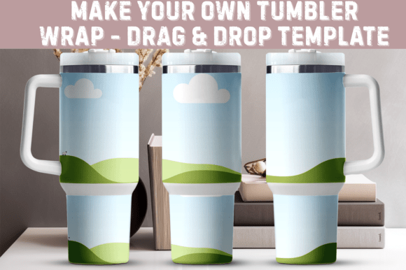 40oz Tumbler Wrap Template SVG Canva Graphics