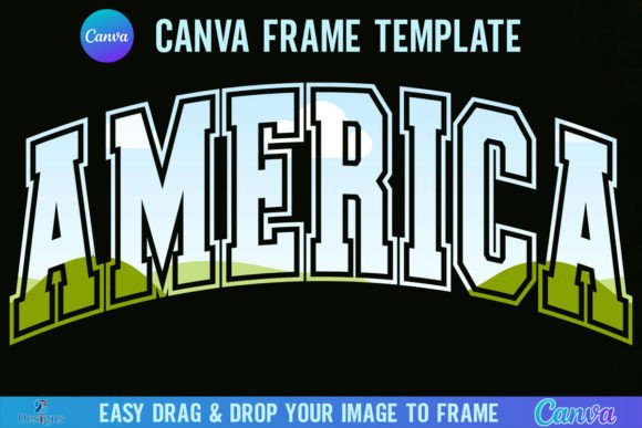 America 4th of July Canva Template Frame: Graphics for Real Local Branding
