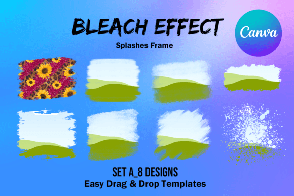 Bleach Effect Graphics for Canva Branding