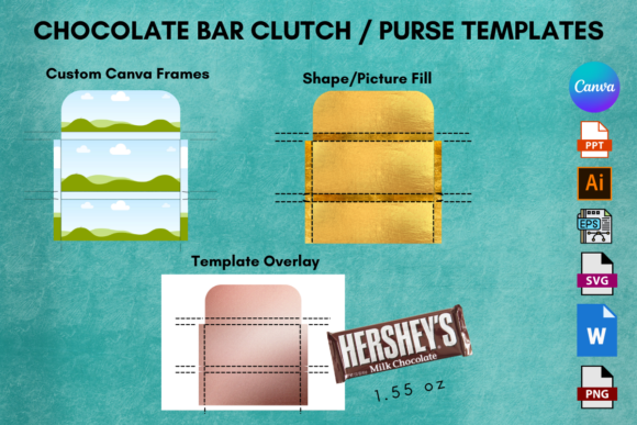 Canva Frame Chocolate Purse 1.55oz Graphics