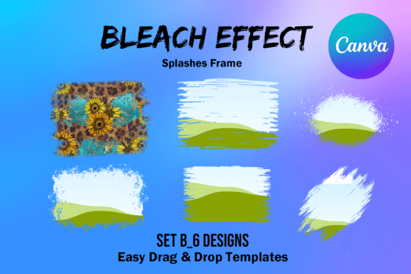 Canva Frame Template Bleach Effect Set B Graphics