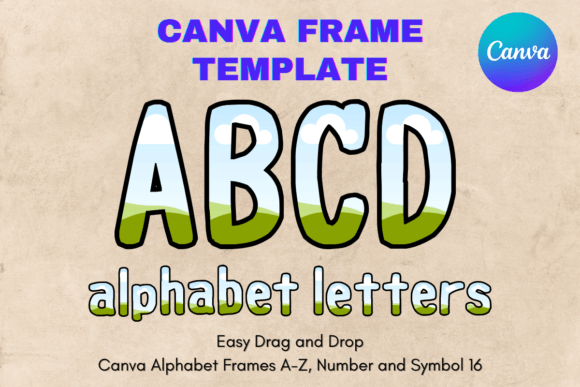 Canva Letters Frame Alphabet Template_16 Graphics
