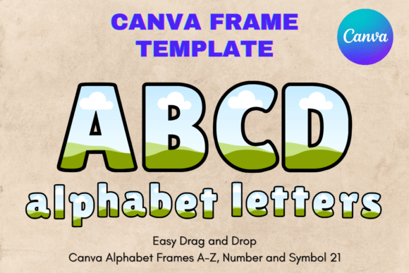 Canva Letters Frame Alphabet Template_21 Graphics