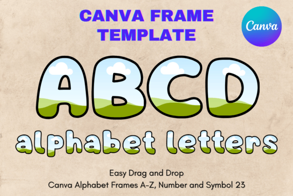 Canva Letters Frame Alphabet Template_23 Graphics