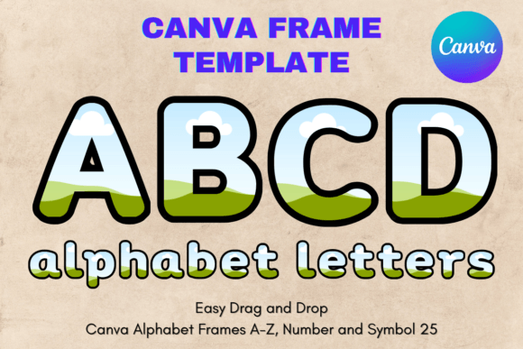 Canva Letters Frame Alphabet Template_25 Graphics
