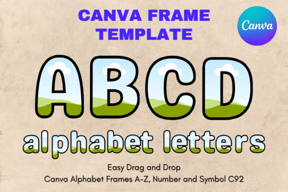 Canva Letters Frame Alphabet Template_92 Graphics