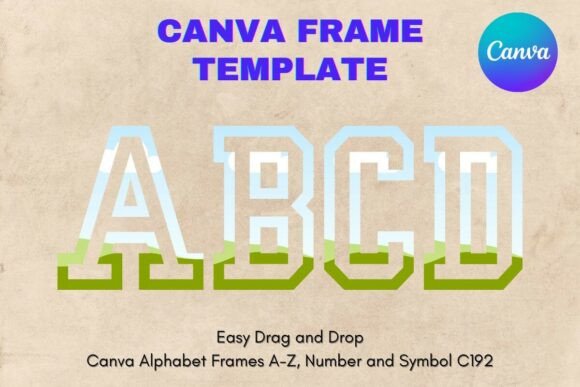 Canva Letters Frame Alphabet Template192 Graphics
