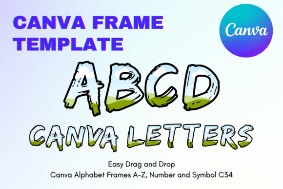 Canva Letters Frame Alphabet TemplateC34 Graphics