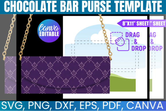 Chocolate Bar Purse Canva Template: Graphics for Playful Commercial Design