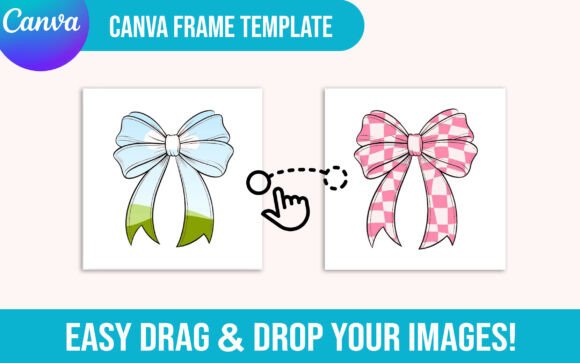 Coquette Bow Canva Frame Template Design