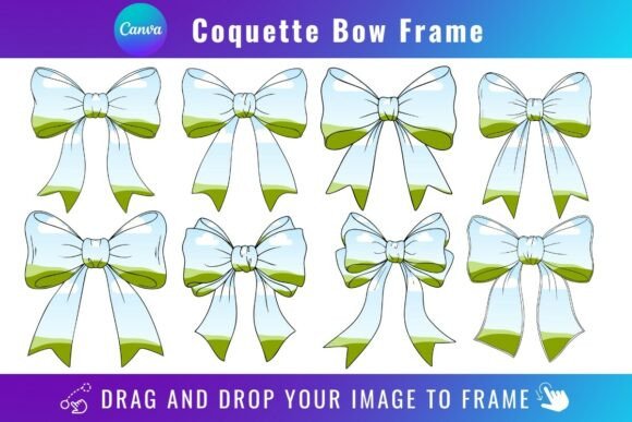Coquette Bow Canva Frames Bundle Design: Graphics for Creative Sellers