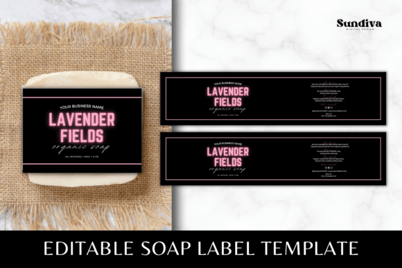 Custom Soap Bar Label Canva Template 4 Graphics
