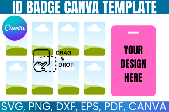 ID Badge Template, Canva Editable Badge — Graphics for Sellers