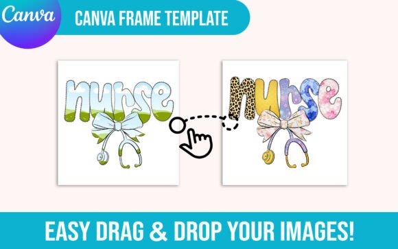 Lace Nurse Bow Canva Frame Template: Graphics for Warm, Feminine Branding