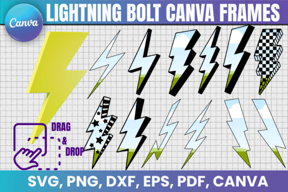 Lightning Bolt Canva Frame Graphics