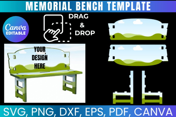Memorial Bench Canva Editable Template: Graphics for Meaningful Branding