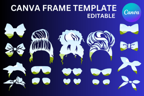 Messy Bun Bow Canva Frame Template