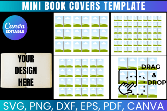 Mini Book Covers Canva Template: Graphics for Real Crafting