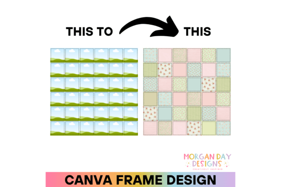 Patchwork Seamless Canva Frame Template: Graphics for Authentic Local Branding