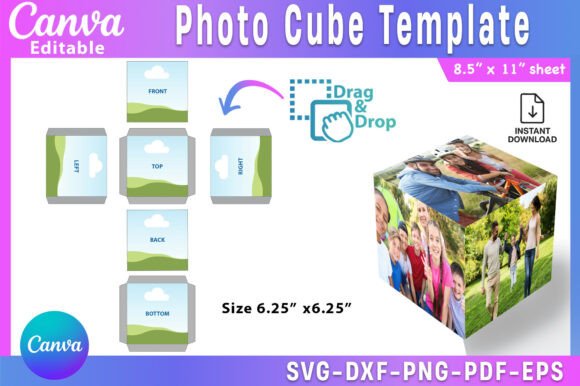 Photo Cube Canva Template: Modern Graphics for Brand Builders