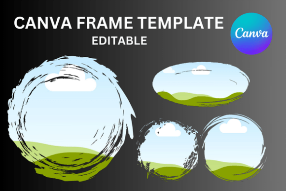 Round Brush Stroke Canva Frame: Graphics for Warm, Handcrafted Branding