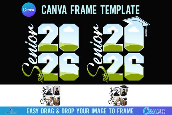 Senior 2026 Canva Frame Photo Editable Graphics