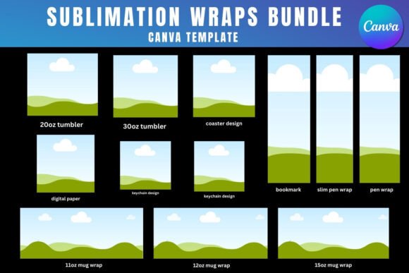 Sublimation Wraps Bundle Canva Template: Graphics for Polished Publishing