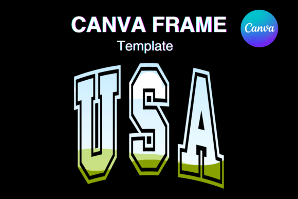 USA Patriotic Canva Frame Photo Template Graphics