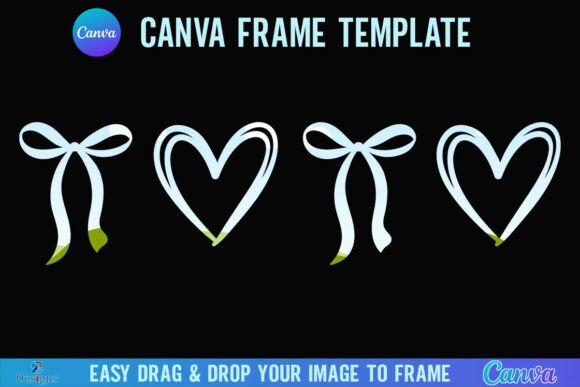 Valentine Coquette Bow Heart Canva Frame Graphics