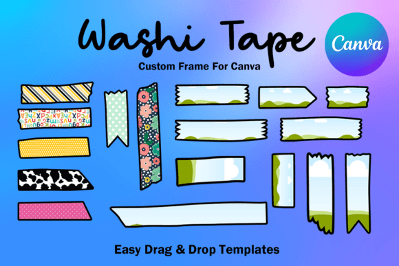 Washi Tape Canva Frame Template Editable