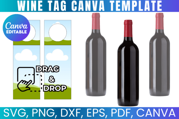 Wine Bottle Tags Canva Template